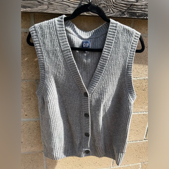 Gap gray button up vest M tall - Picture 1 of 4